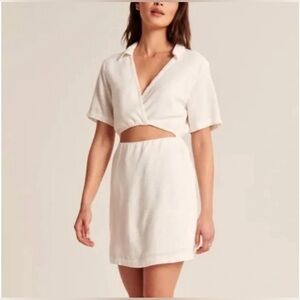 Abercrombie & Fitch linen blend wrap cutout dress
